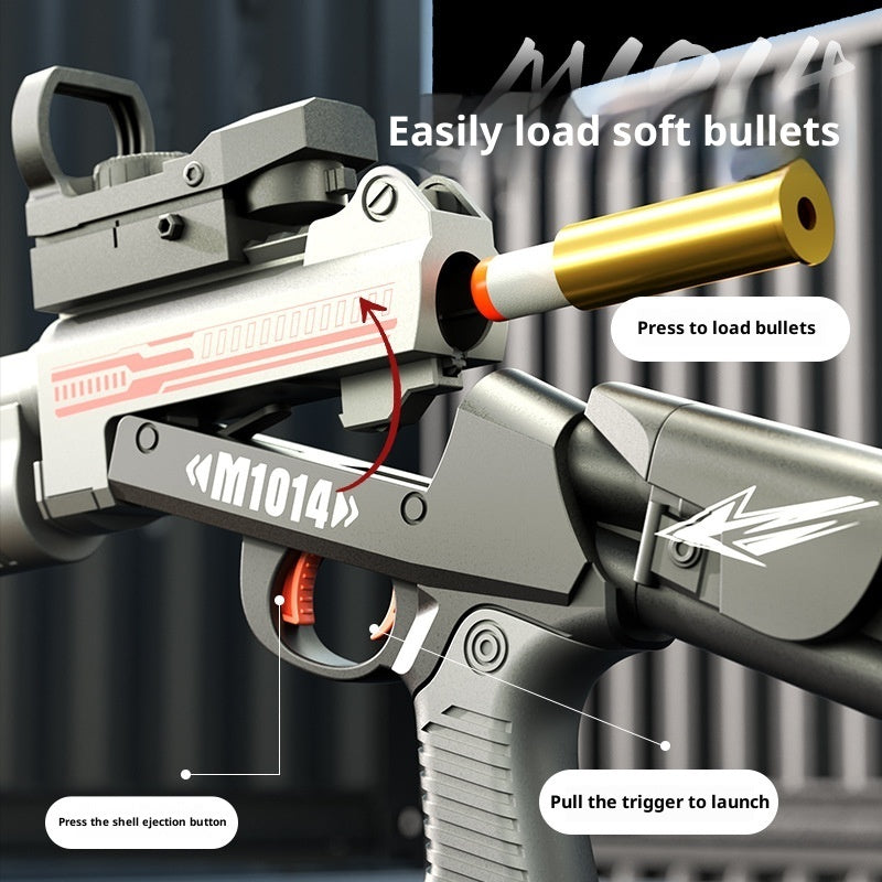 Children's Folding Throw Shell XM1014 Soft Bullet Gun Manual Launch Toy Gun