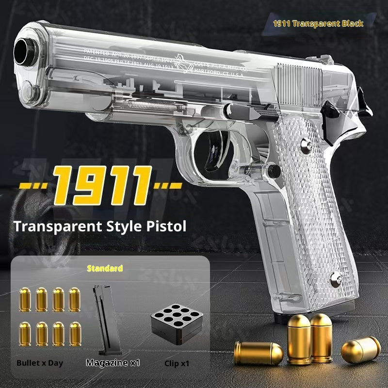Automatic Loading And Throwing Shell Continuous Hair Glock Soft Elastic Replica Gun Boy Toy