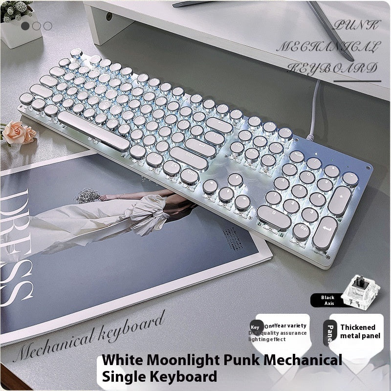 TK100 Mechanical Keyboard Green Axis Retro Punk