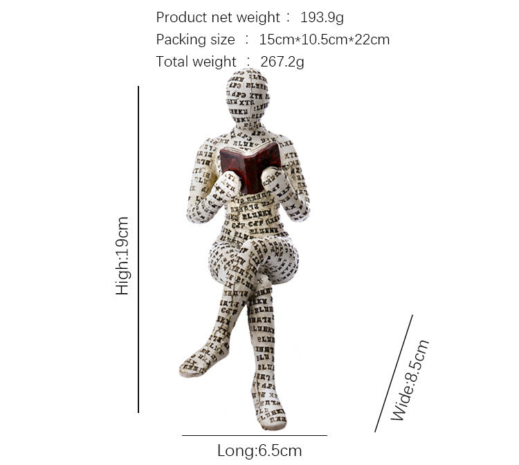 Reading Woman Resin Decorations Home Study Decorative Crafts