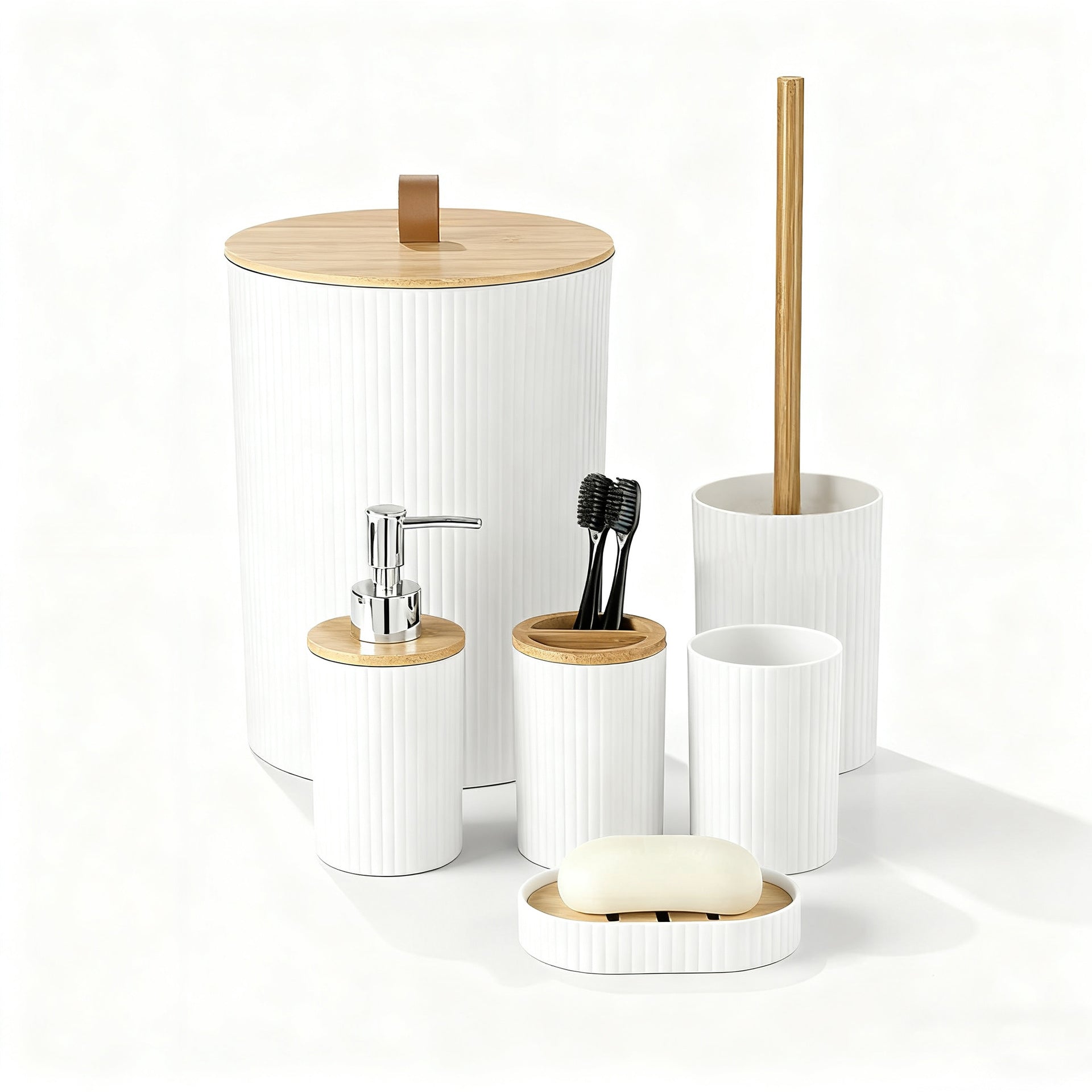 Bathroom Toiletries Six-piece Toilet Brush Toothbrush Cup Soap Box Suit