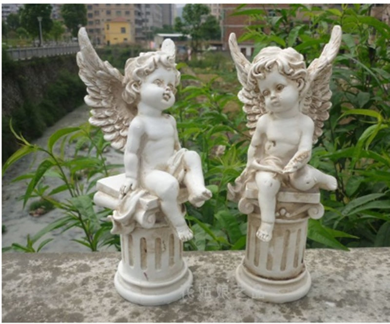 Resin Crafts Cupid Candle Holder Gardening Decoration