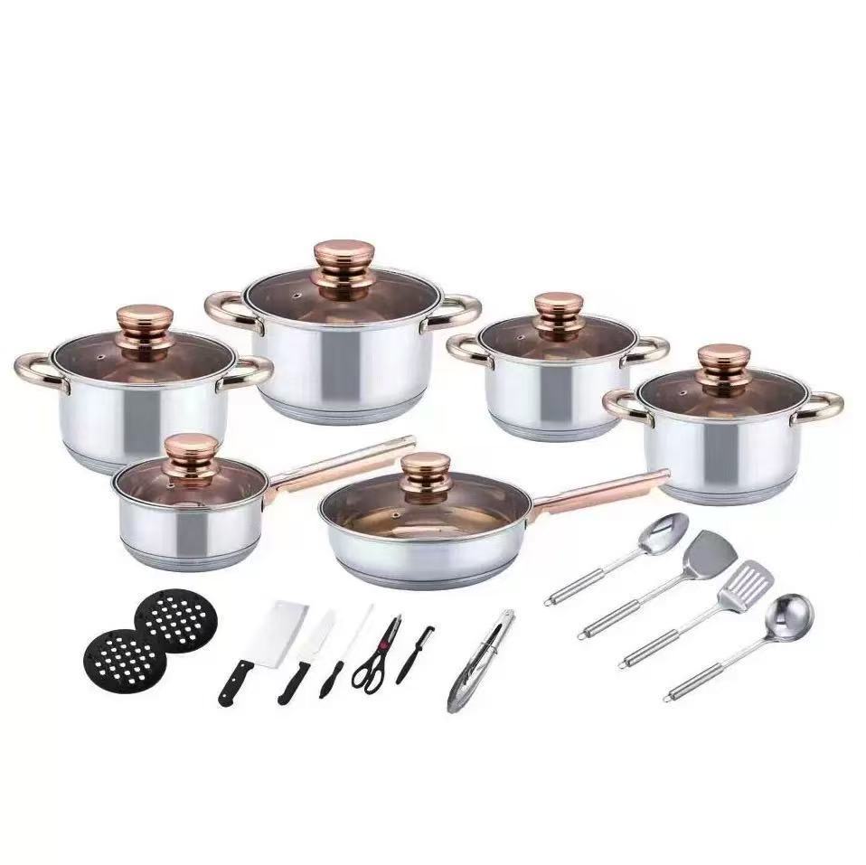 Thickened 15PCs Stainless Steel All Steel Pan Set