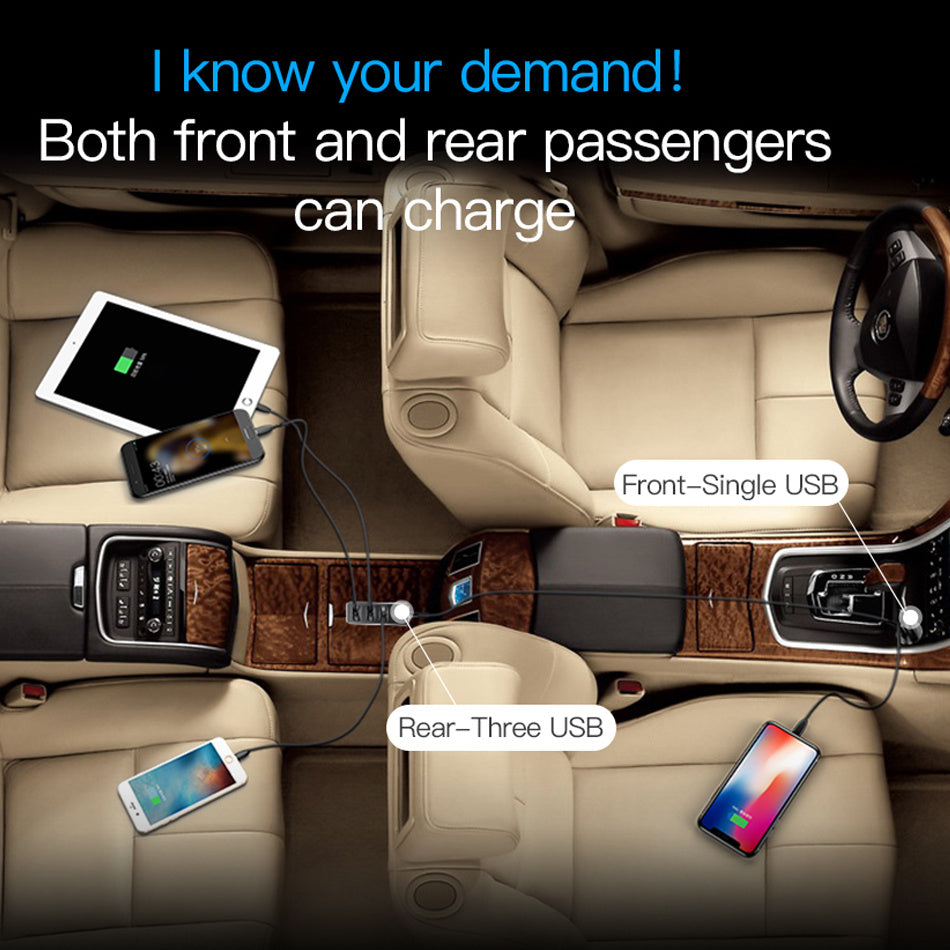 Multi-function belt line car mobile phone charger