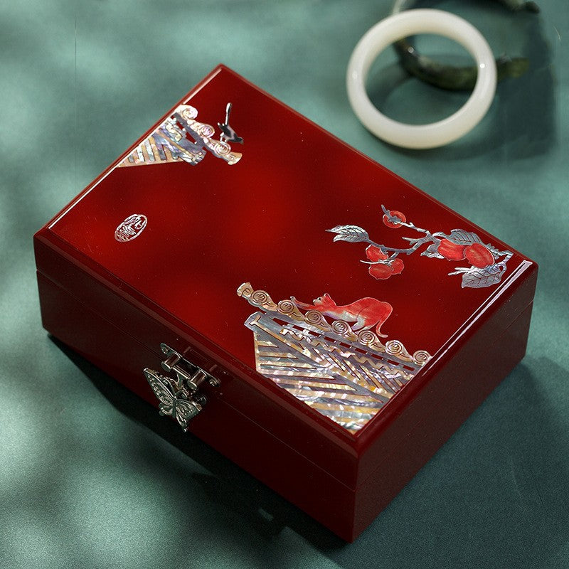 Mother-of-pearl Lacquer Wedding Gift Wooden Jewelry Box