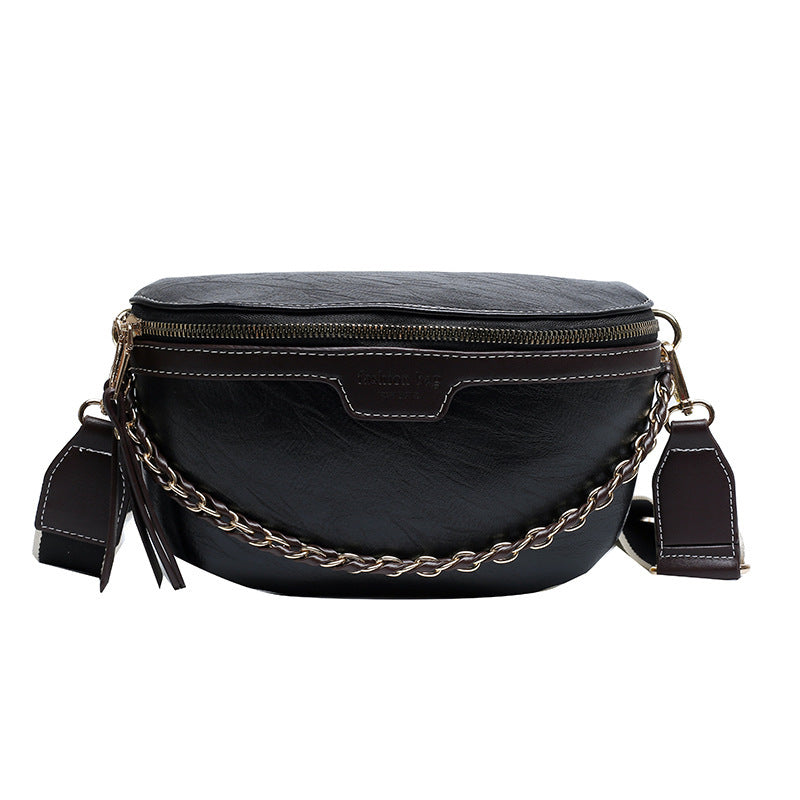 Casual Chest Color Textured One-shoulder Messenger Bag