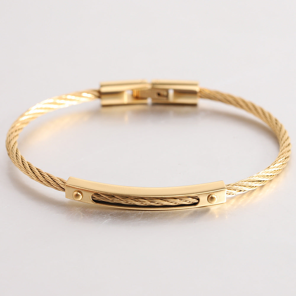 Long All-match Titanium Steel Cable Fashion Steel Wire Openable Bracelet