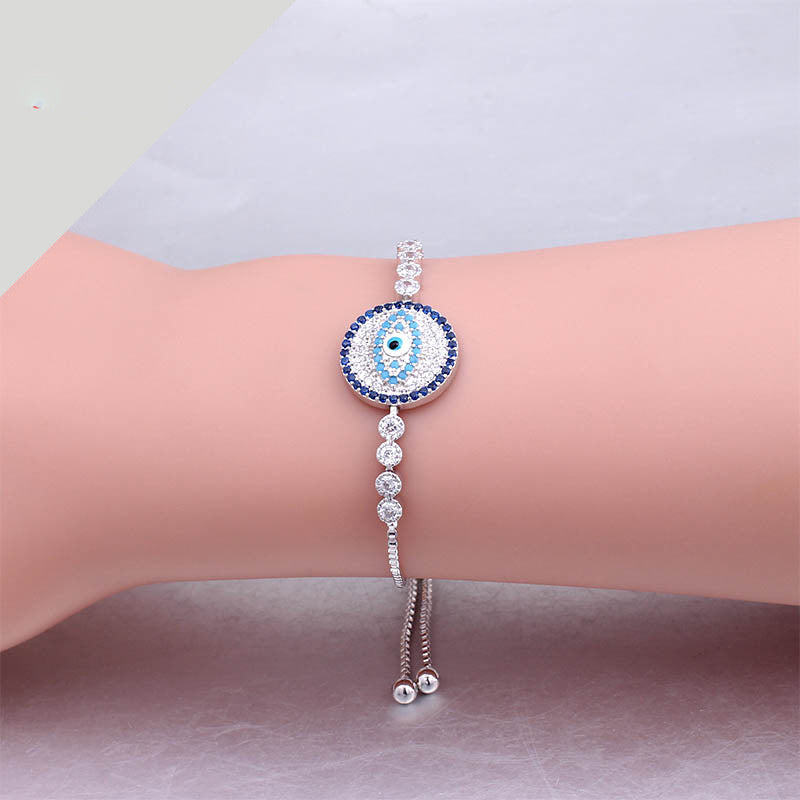 Fashion Eye Shape Zircon Enamel Bracelet