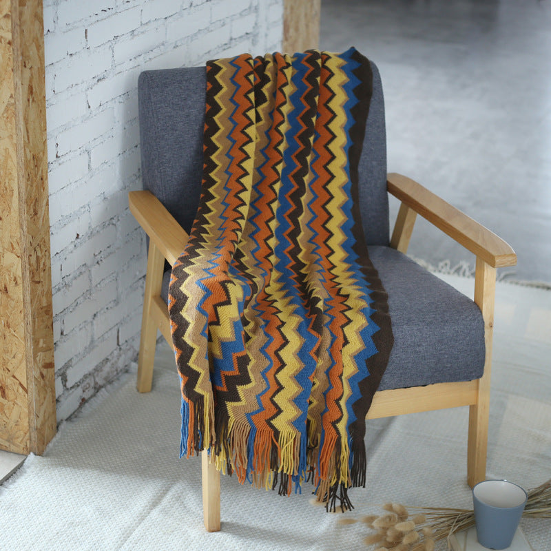 European And American Bohemian Knitted Blanket