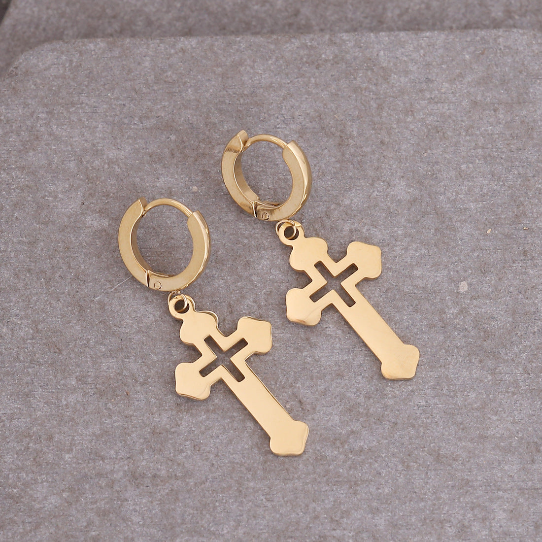 Titanium Steel Cross Earrings Sex Punk