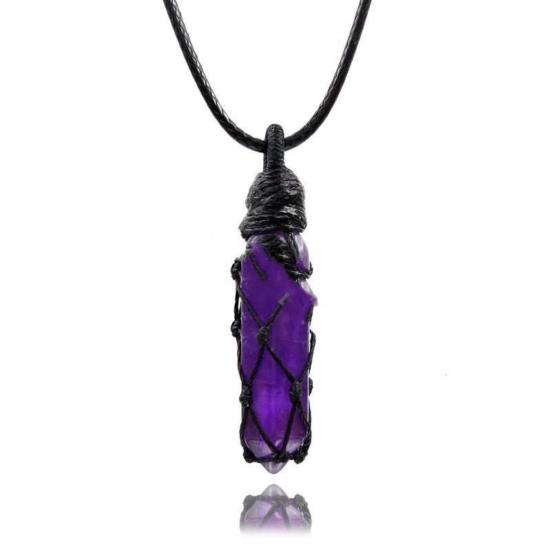 Adjustable Natural Stone Mesh Braided Necklace