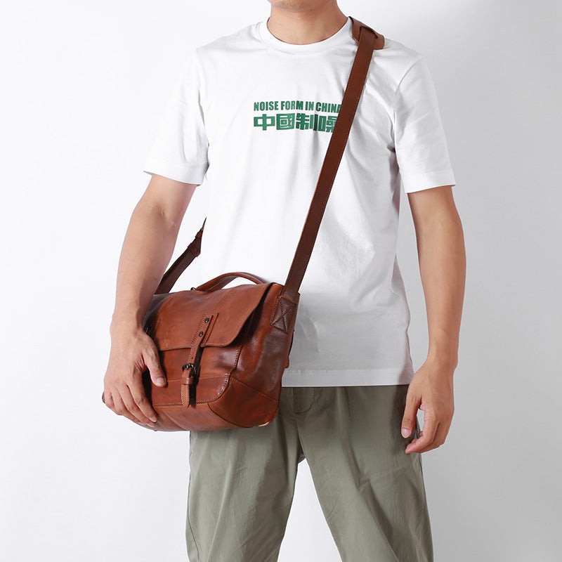 Men's Retro Leather Shoulder Bag
