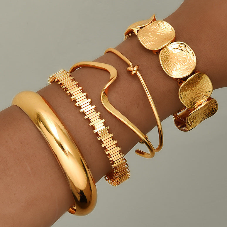 Retro Minimalist Chain Bracelet For Women Fashionable Mixed-style Open Design