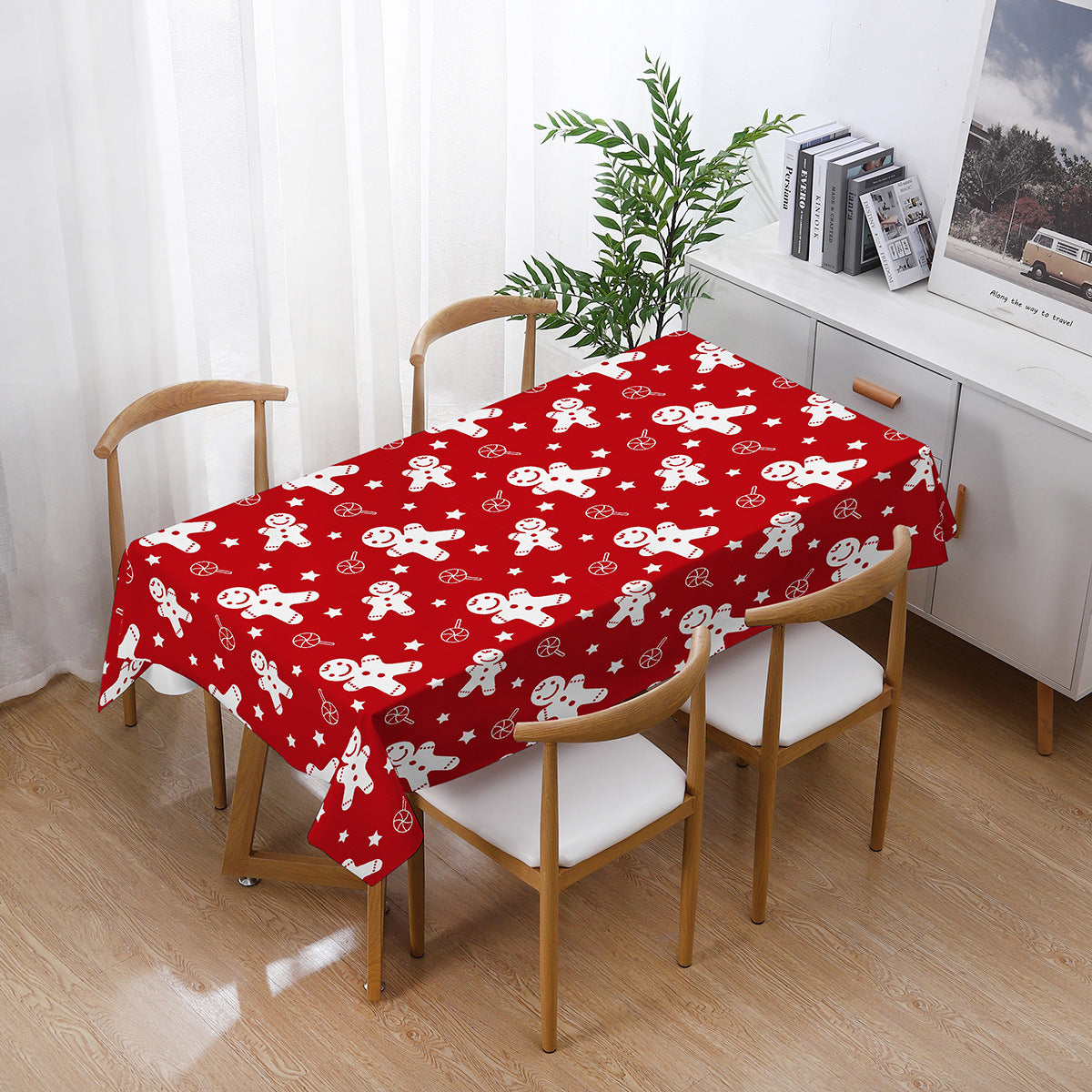 Printed Christmas Polyester Tablecloth Rectangular