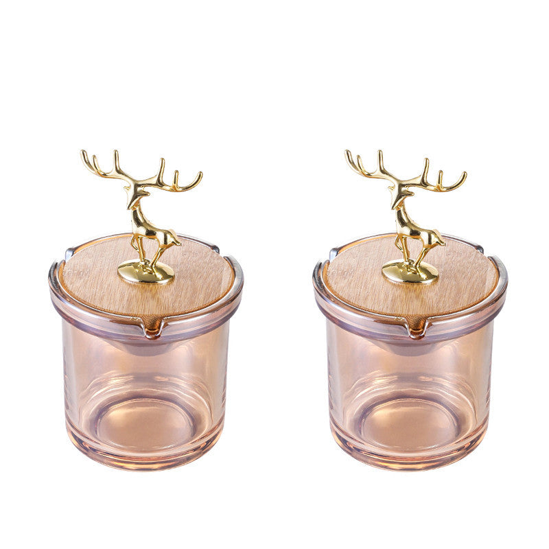Creative Deer Head Ashtray With Cover