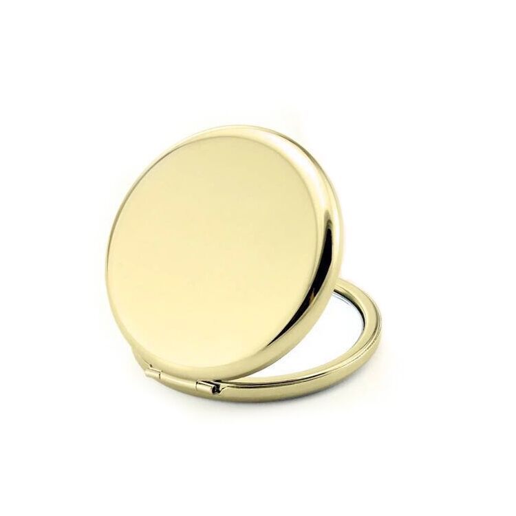 Double-sided folding metal makeup mirror