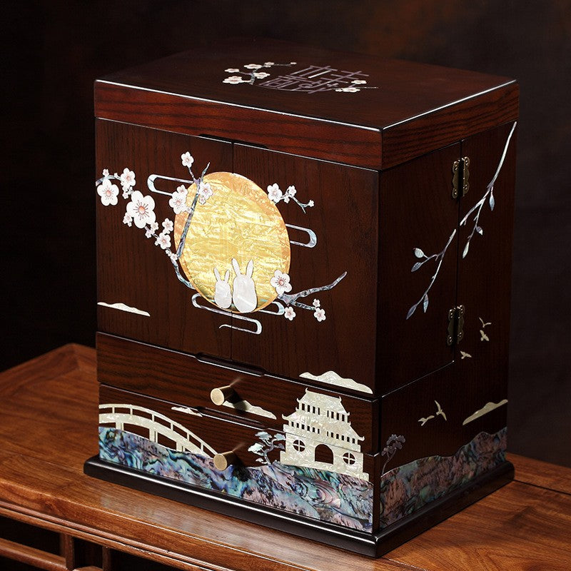 Mother-of-pearl Lacquer Wedding Gift Wooden Jewelry Box