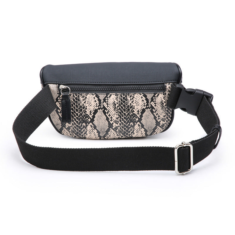 Snake print fashion belt bag
