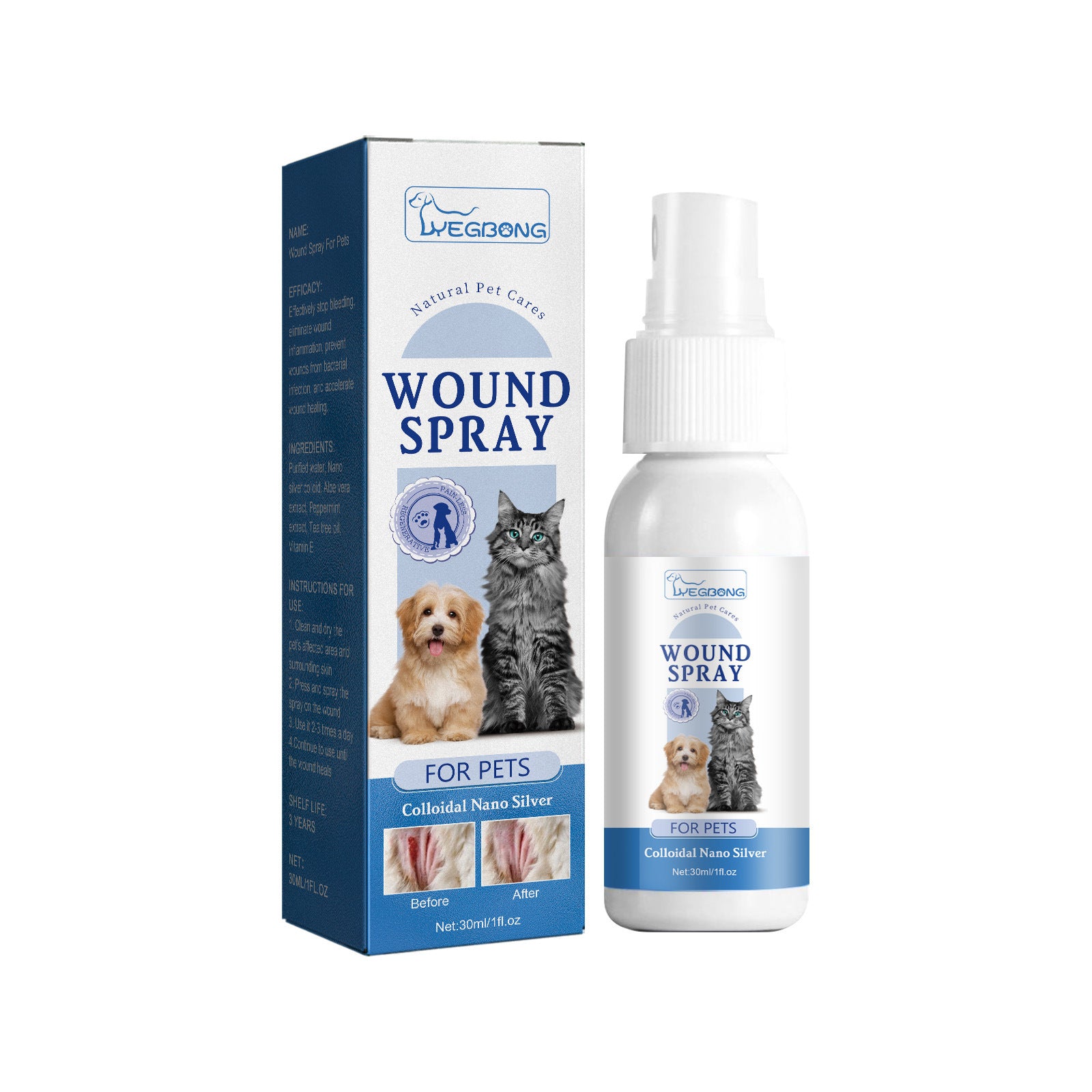 Spray de soin des plaies pour animaux de compagnie qui soulage la peau des chiens et des chats
