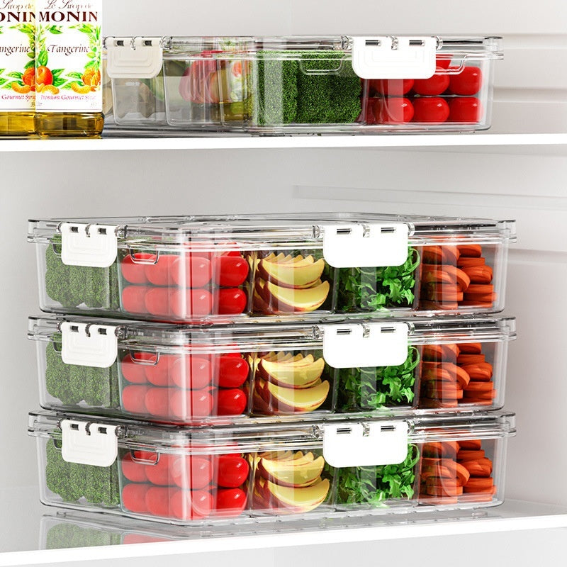 Kitchen Refrigerator Fresh-keeping Sealed Box Food Grade Transparent Eight-compartment
