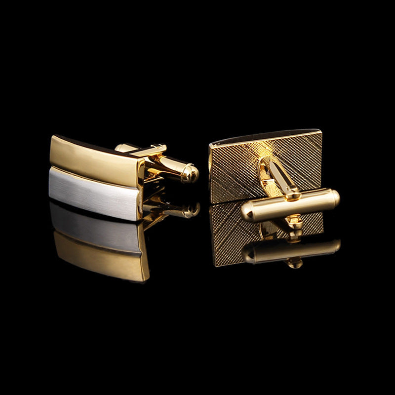 Boutons de manchette homme, chemise française, boutons de manchette en métal bicolore