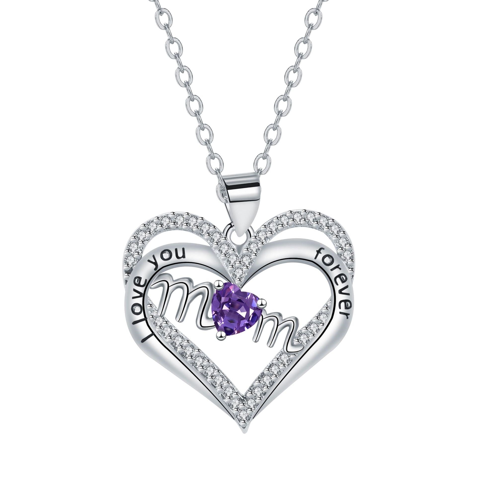 MOM Pendant Mother's Day Gift Necklace Pairs Heart Trendy Jewelry
