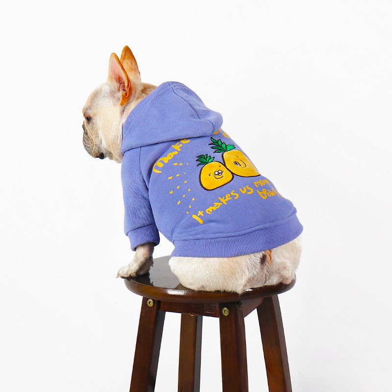 Winter Cartoon Printed Plush Pet Hoodie