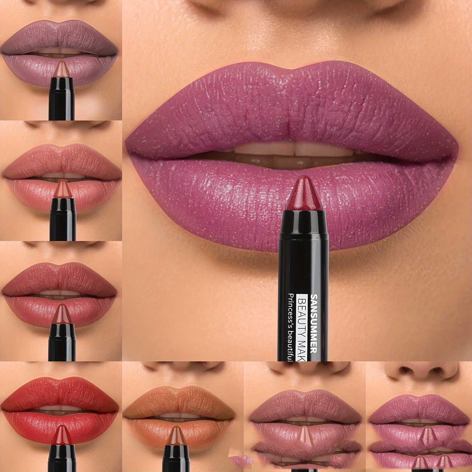 8-color Matte Universal Waterproof No Stain On Cup Lip Liner
