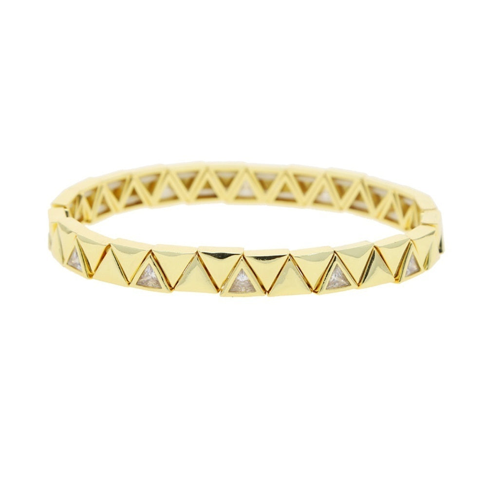 Fashion New Triangle Glossy Zircon Elastic String Bracelet Women's Bracelet