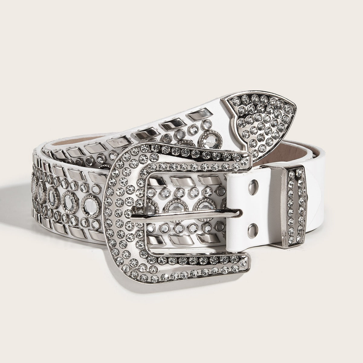 Ceinture de mode Punk cloutée en strass Y2g