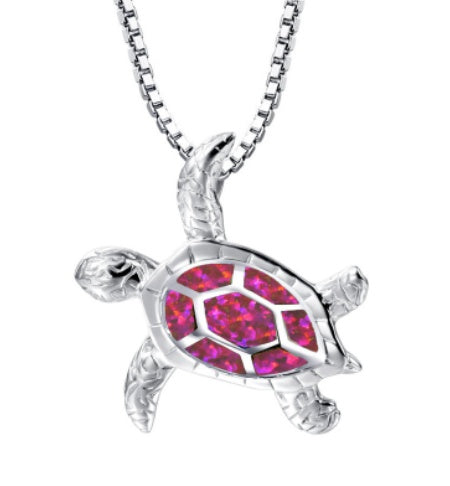 Women's European And American Fashion Blue Opal Turtle Necklace