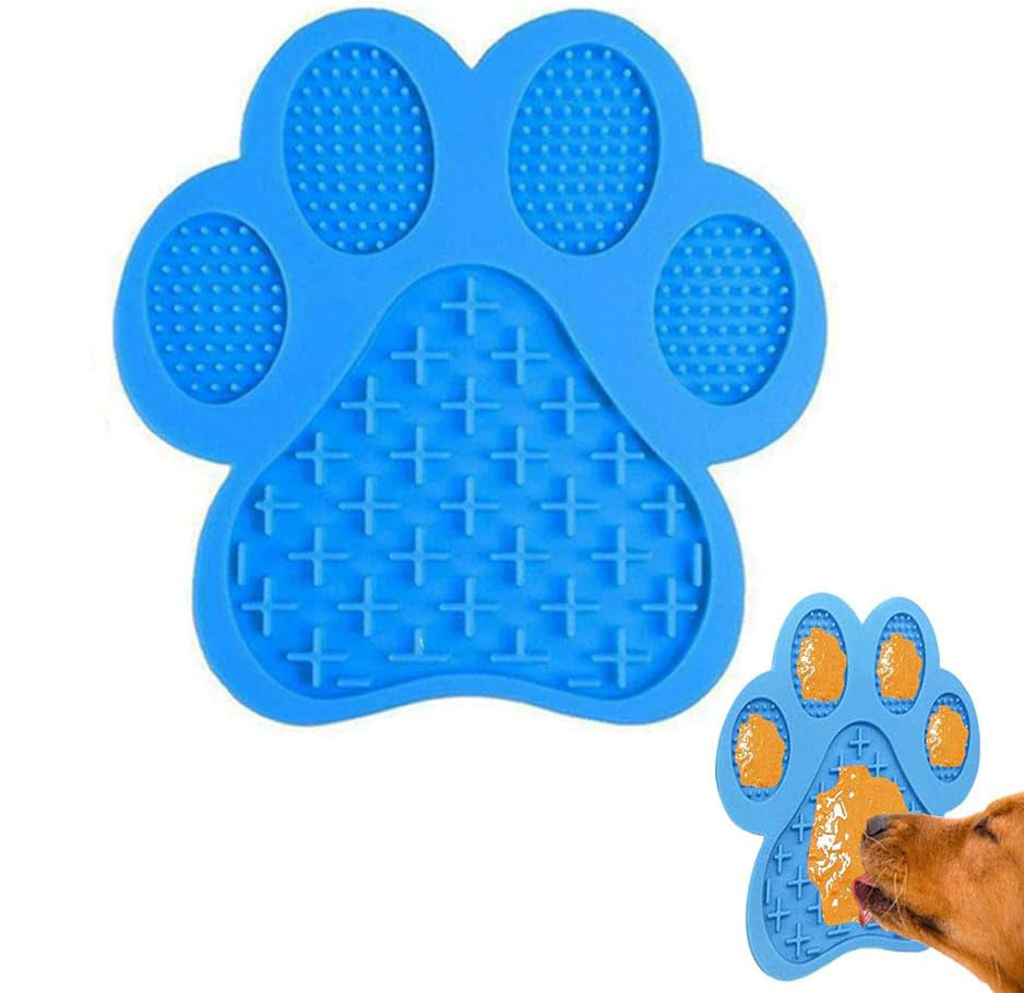 Tapis à lécher pour chien pour l'anxiété, distributeur lent de beurre de cacahuète, gamelles pour chien, tapis à lécher pour chien avec forte aspiration murale pour le bain, le toilettage et le dressage des animaux de compagnie