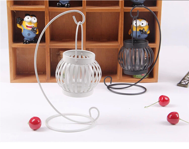 Chinese Cast Iron Garden Lantern Glass Metal Candle Lantern Stand Holder