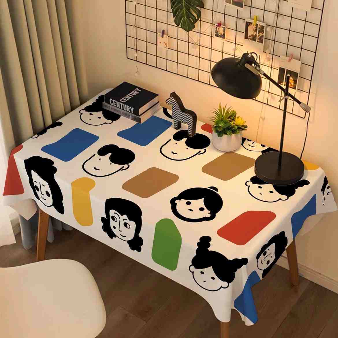Cartoon Dorm Study Table Tablecloth Rectangular Coffee Table Desk Pad