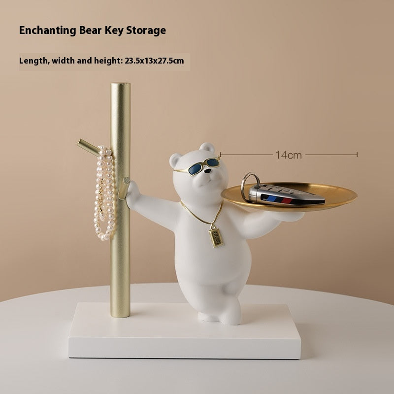 Entrance Bear Key Storage Rack Small Ornaments Decorations