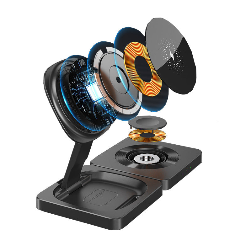 Three In One Folding Magnetic Mobile Phone Wireless Charger