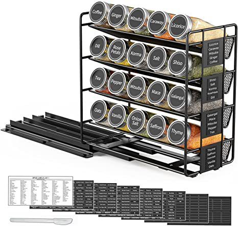 Étagère de rangement coulissante multicouche en métal pour armoire de cuisine, pour épices