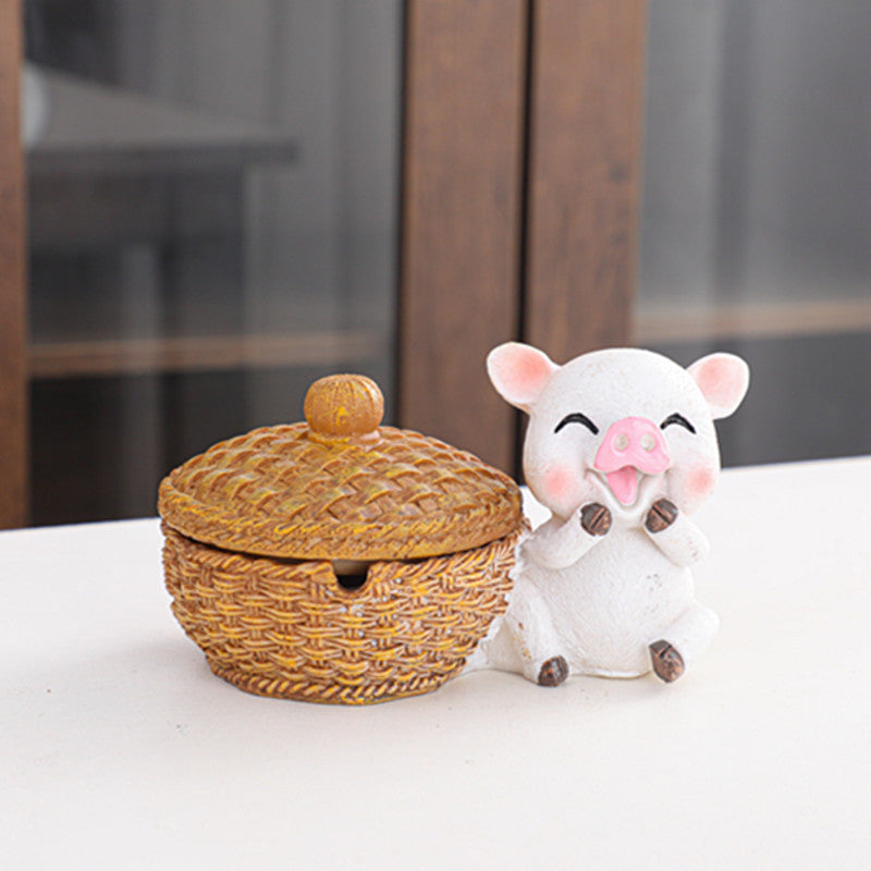 Cute Ashtray Decoration With Cover