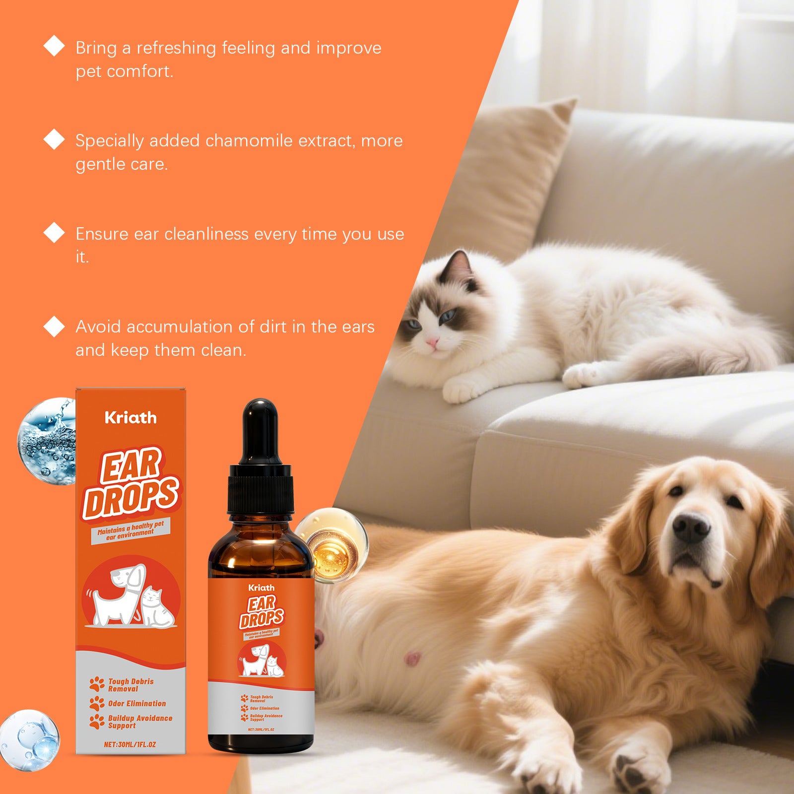Pet Care Solution With A Gentle Formula For Cleaning Ear Canals