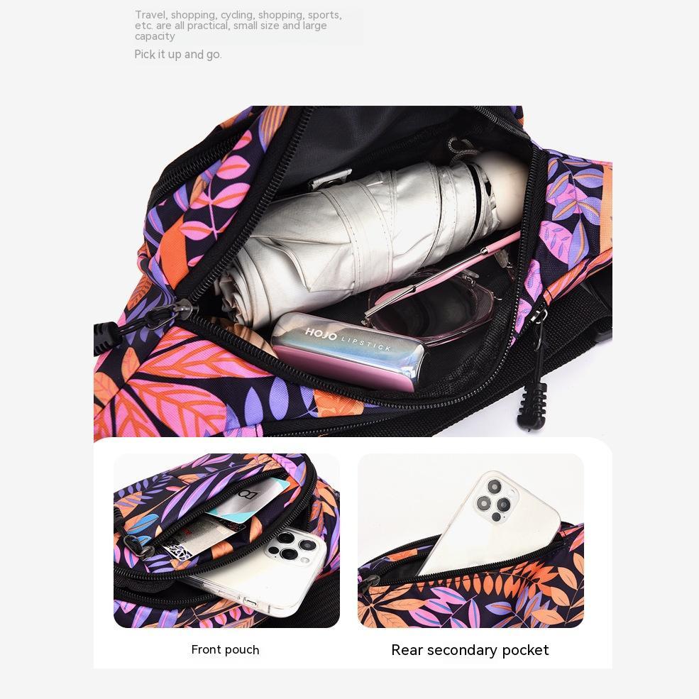 Leaves Fancy Shoulder Large Capacity Running Sports Bag Waist Bag