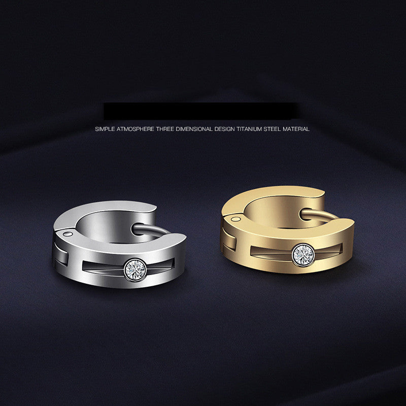 Simple Personality Titanium Steel Men's Earrings