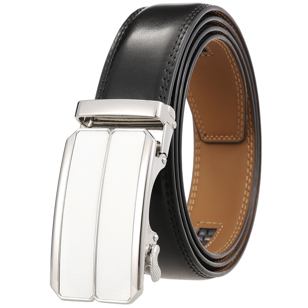 Zinc Alloy Automatic Buckle Two-layer Cowhide Business Belt