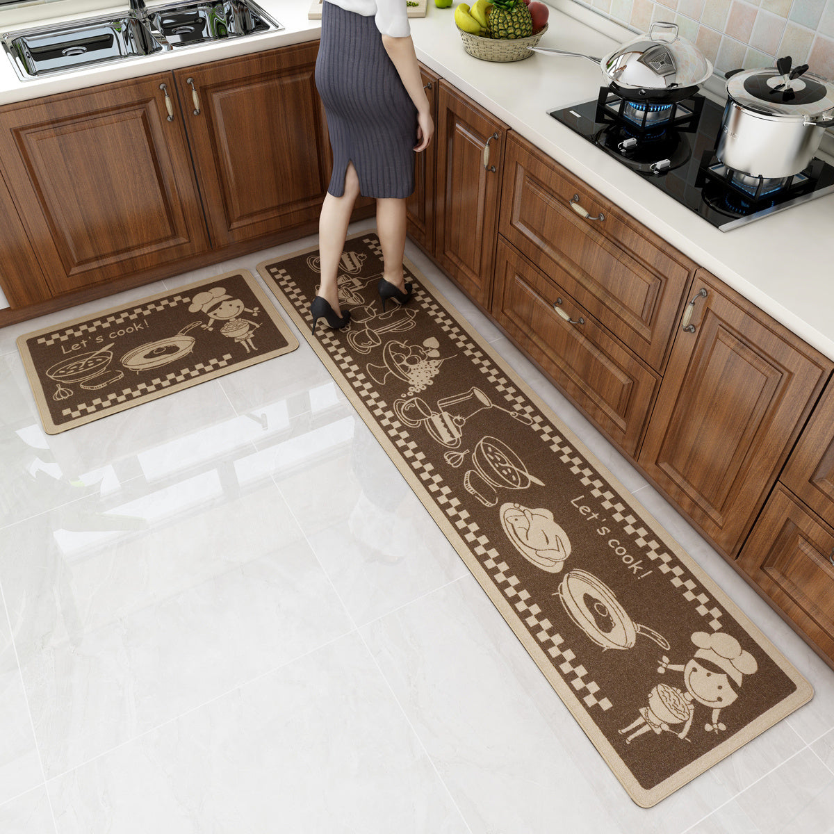 Long Strip Water Absorbent And Oil Proof Carpet Machine Washable Kitchen Floor Mat