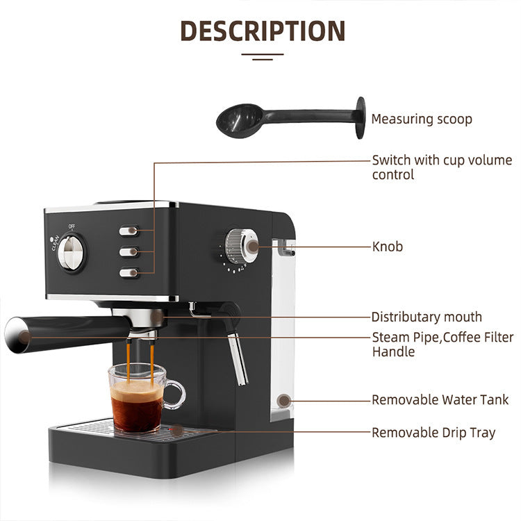 Household Semi-automatic Pressure Milk Frother For Coffee Machine