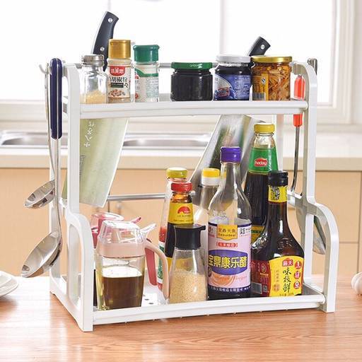 Double Kitchen Shelf Seasoning Supplies Storage Rack Plastic Multilayer Floor Rack Spice Rack
