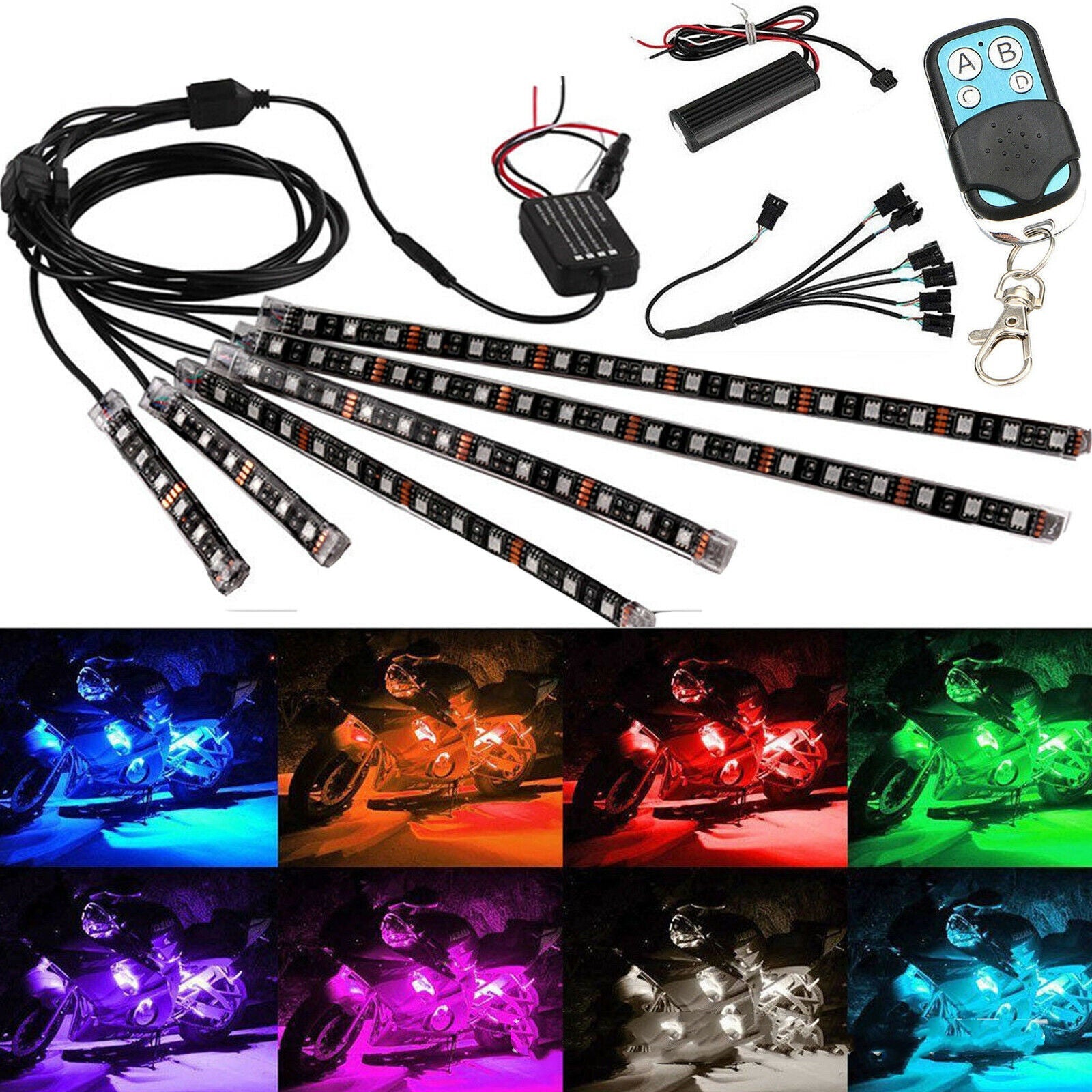 Motorcycle Modified RGB Light Bar LED Car Atmosphere Light Bar