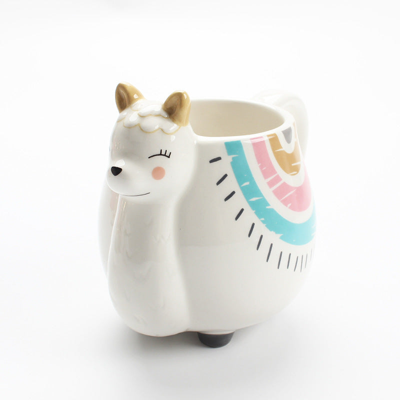 Ceramic Mug Alpaca Shaped Coffee Cup