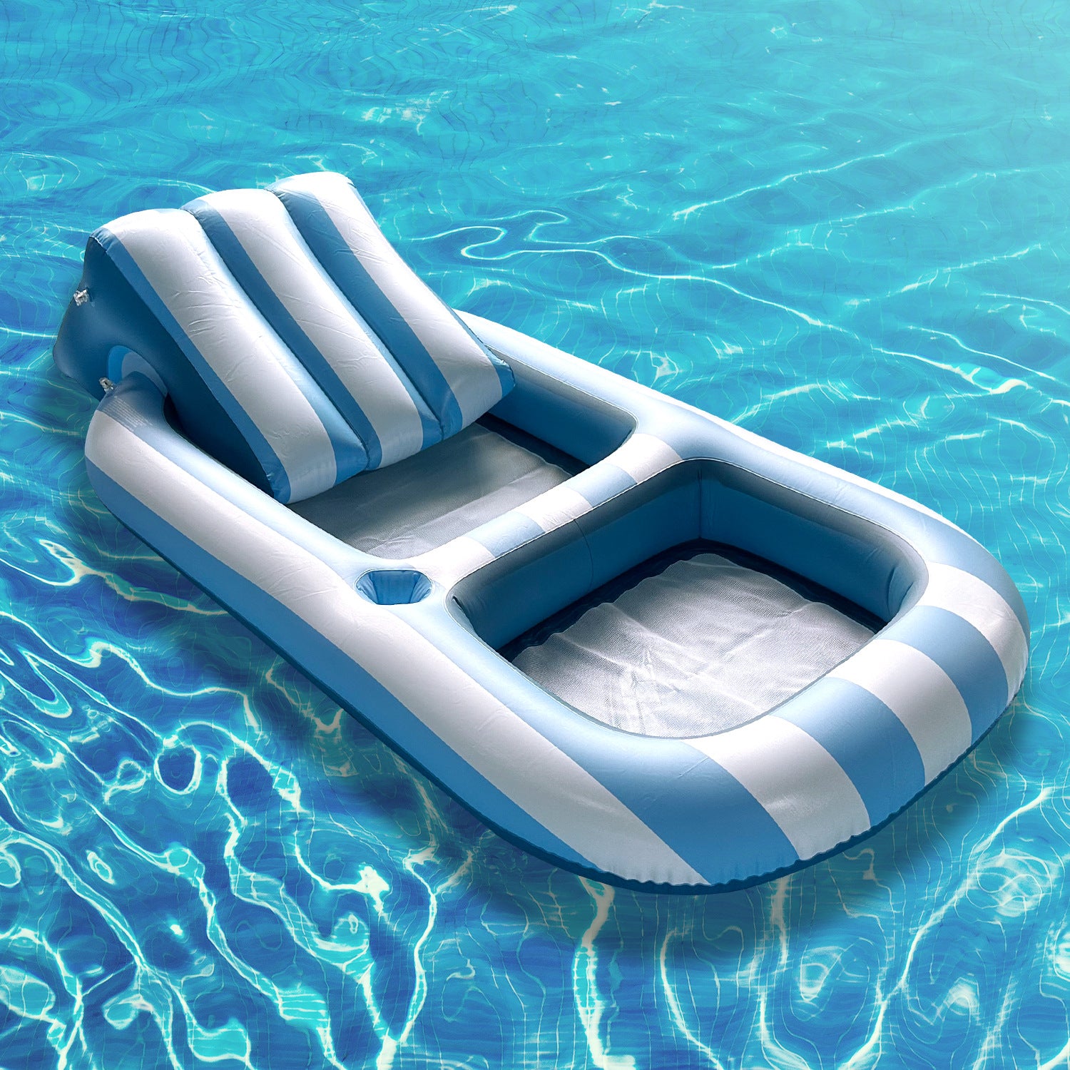 Inflatable PVC Striped Backrest Recliner For Water Float