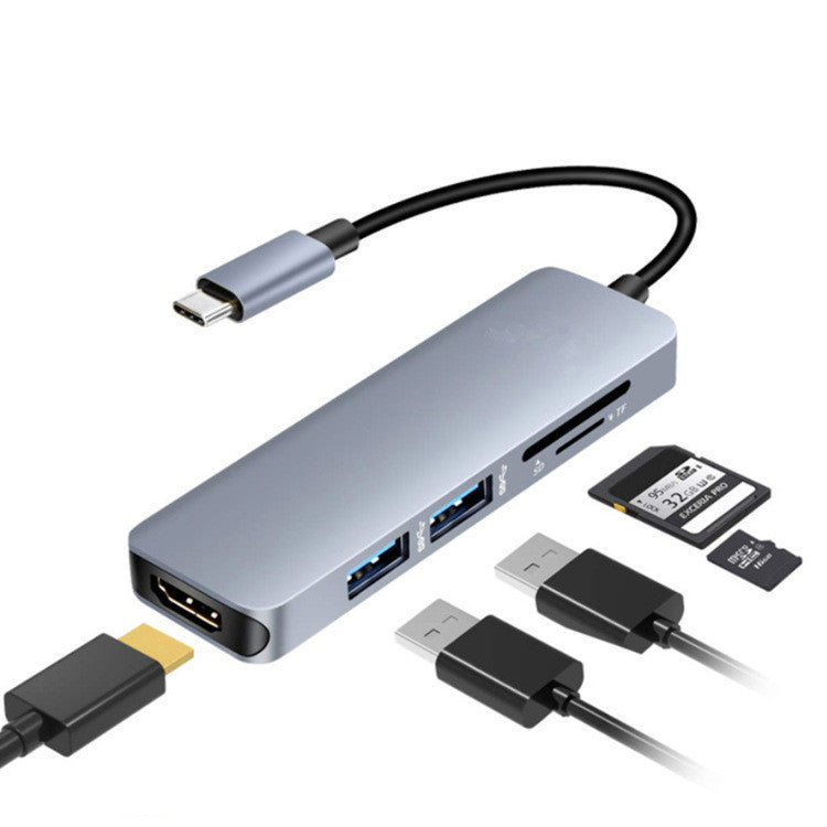 Stylish 5-in-1 Notebook Extension Dock Card Reader