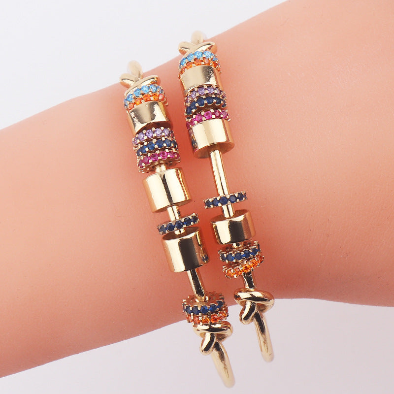 Bracelet de zircon coloré à la mode féminine